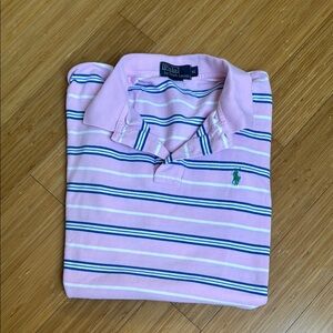 Polo by Ralph Lauren Pink and Blue Striped Polo Shirt